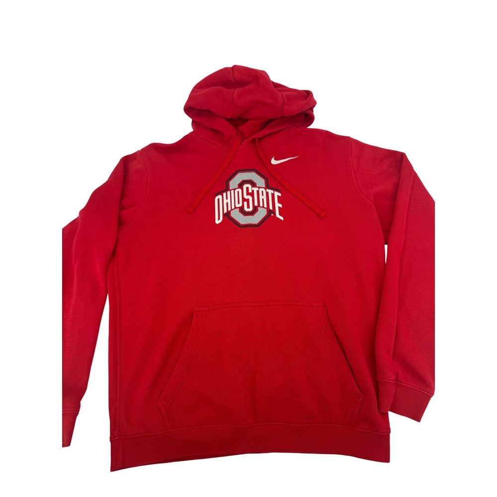 Nike Ohio State Buckeyes Hoodie Men Large Red Pullover NCAA Sweatshirt Graphic